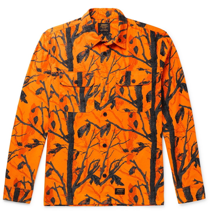 Photo: Carhartt WIP - Mission Printed Cotton-Ripstop Overshirt - Orange