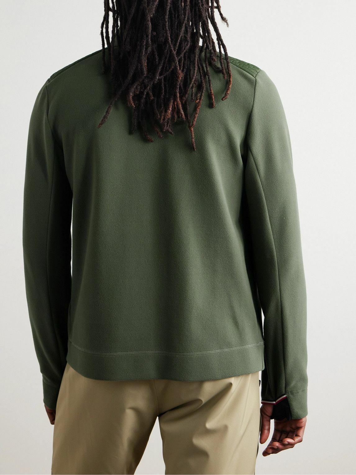 Moncler Grenoble - Logo-Appliquéd Shell-Trimmed Fleece Zip-Up Sweatshirt - Green