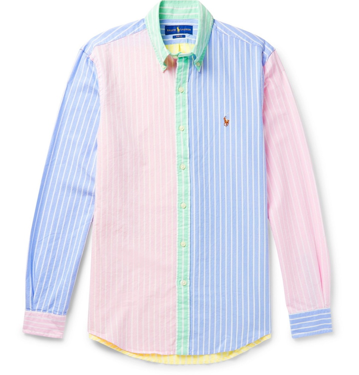 Photo: Polo Ralph Lauren - Button-Down Collar Colour-Block Striped Cotton Oxford Shirt - Multi