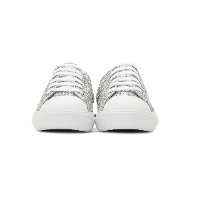 Miu Miu Silver Glitter Sneakers Miu Miu
