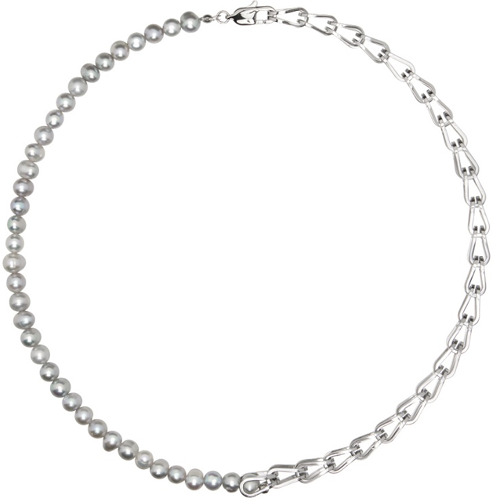 Photo: Dion Lee Silver Cage Link Pearl Necklace