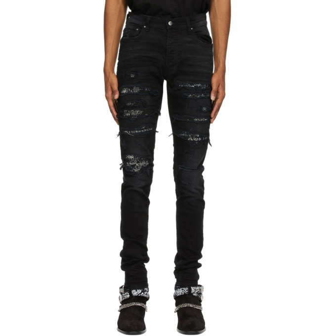 Photo: AMIRI Black Bandana Thrash Jeans