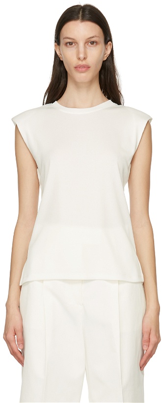 Photo: Blossom White Gilli Shoulder Padded T-Shirt