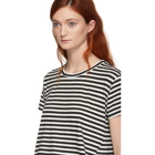 Amo Black and White Striped Twist T-Shirt