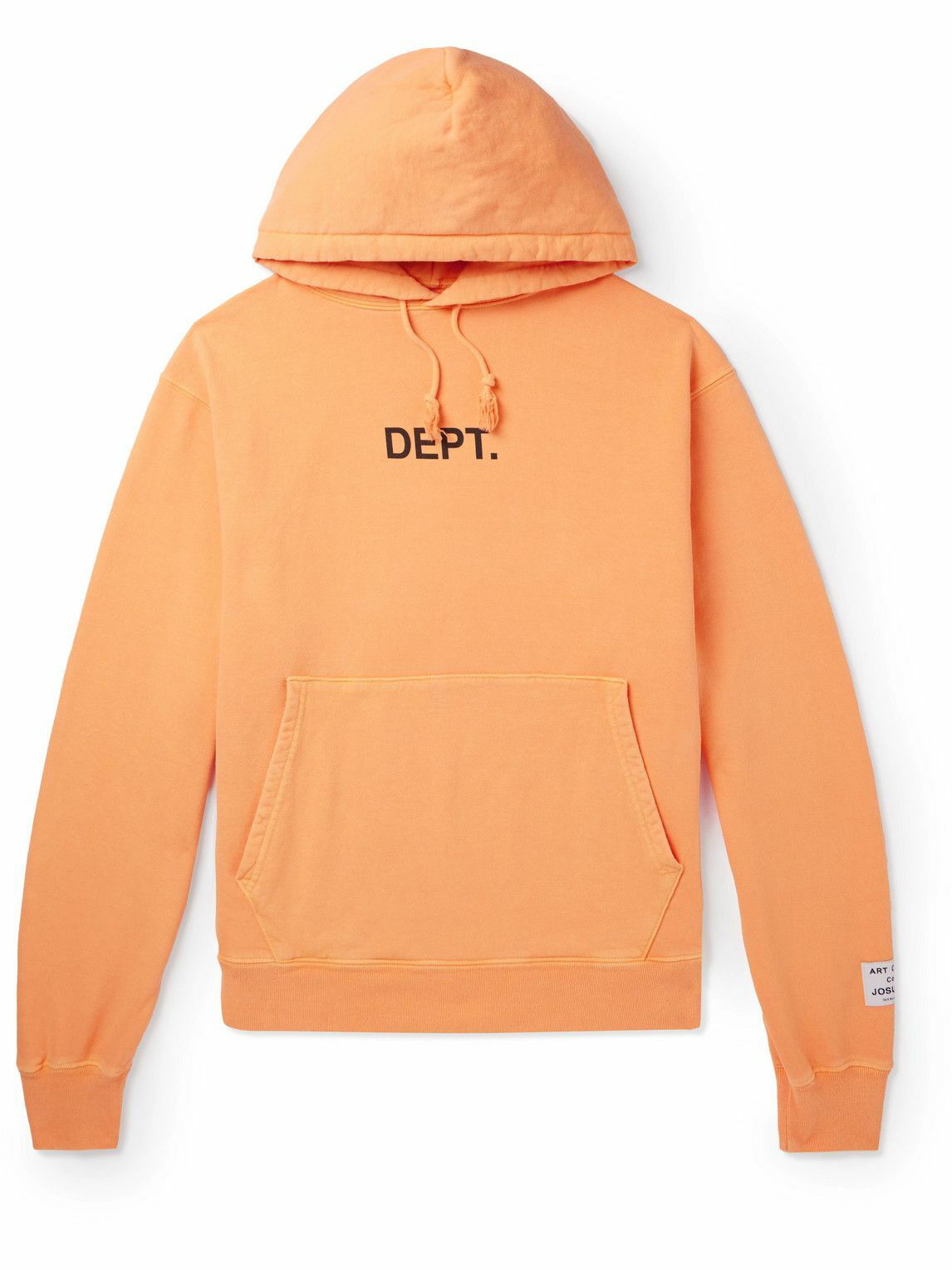 Gallery Dept. - Logo-Print Cotton-Jersey Hoodie - Orange Gallery Dept.