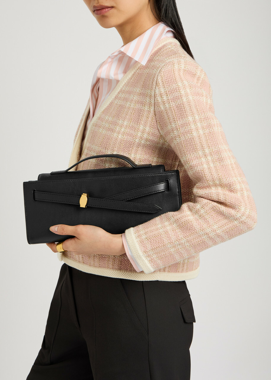 Veronica Beard Dash Leather Clutch - Black - One Size