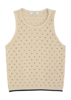 Frame The Bauble Open-knit Tank Cream
