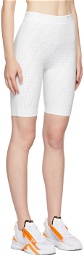 Fendi White 'Forever Fendi' Biker Shorts