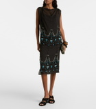Xu Zhi Beaded jersey midi skirt