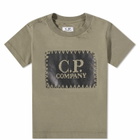 C.P. Company Undersixteen Women's Stamp Logo Tee in Bronze Green