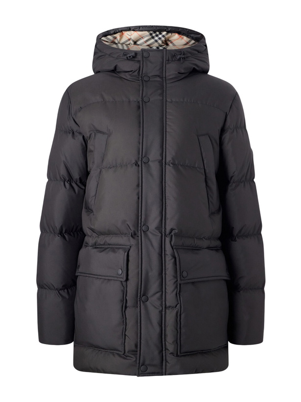 Photo: Burberry - Hooded Wool-Trimmed Quilted Shell Down Jacket - Black