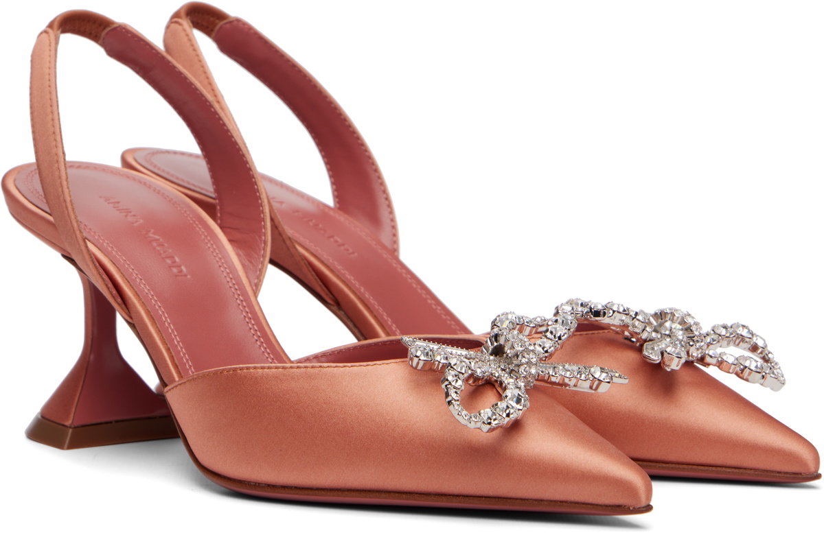 Amina Muaddi Pink Rosie Sling 70 Heels