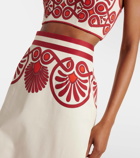 La DoubleJ Baia printed cotton-blend midi skirt