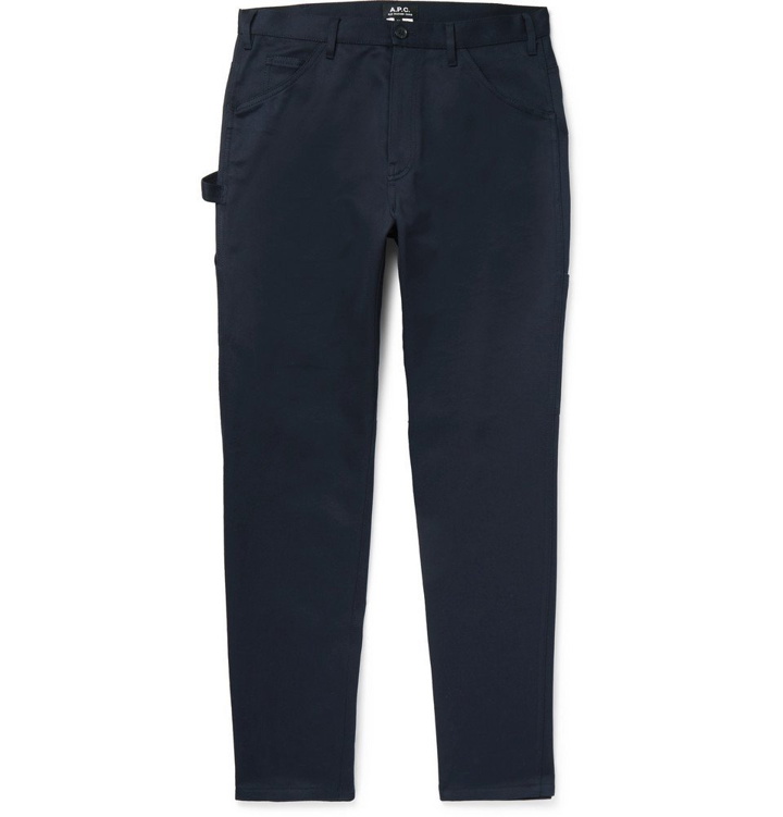 Photo: A.P.C. - Tapered Cotton Trousers - Men - Navy