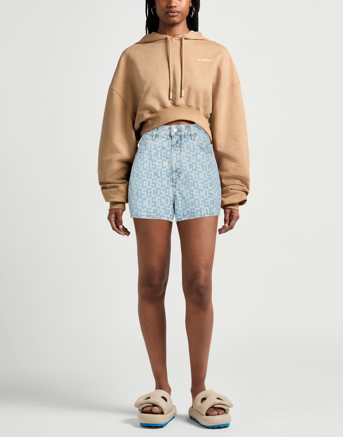 Gcds Womens Denim shorts in Blue