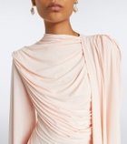 De La Vali Perisa draped caped jersey maxi dress