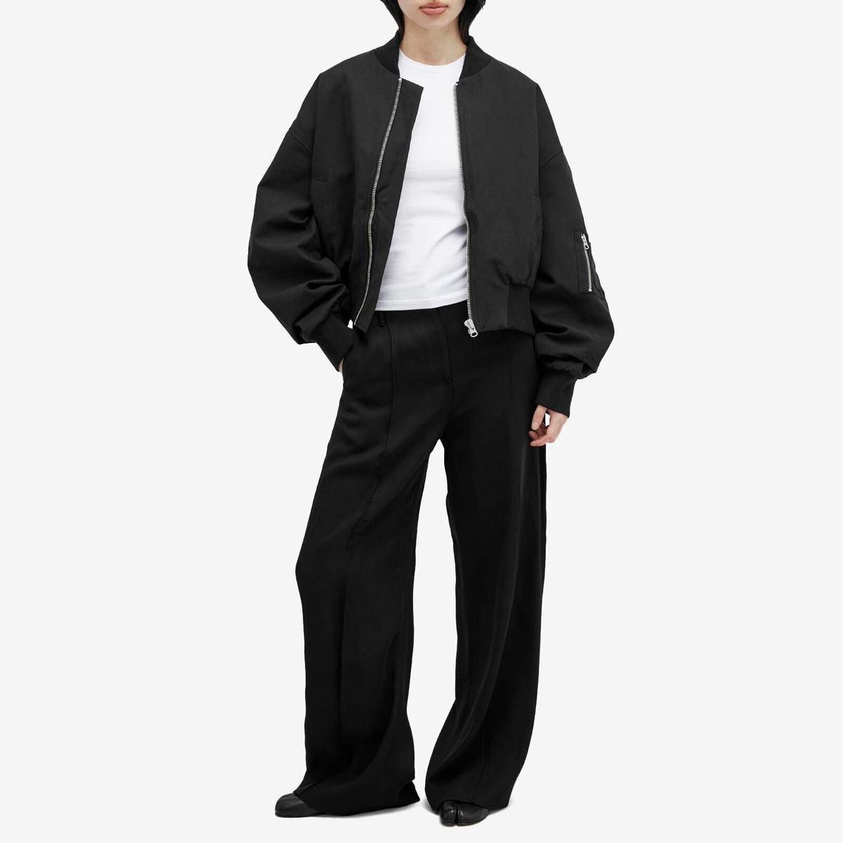 Meotine Women's Kian Canvas Bomber Jacket in Black