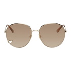 Chloe Gold Aimee Round Sunglasses