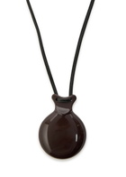 Lemaire Castanet Mirror Resin and Leather Necklace - Dark Brown - One Size