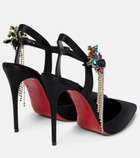 Christian Louboutin - Goldina Rain 100 embellished satin pumps