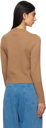 Guest in Residence Tan Shrunken Crew Sweater