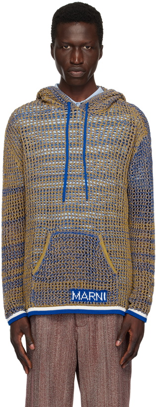 Photo: Marni Blue & Yellow Net Hoodie