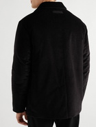 Zegna - Leather-Trimmed Cotton-Blend Corduroy Chore Jacket - Black