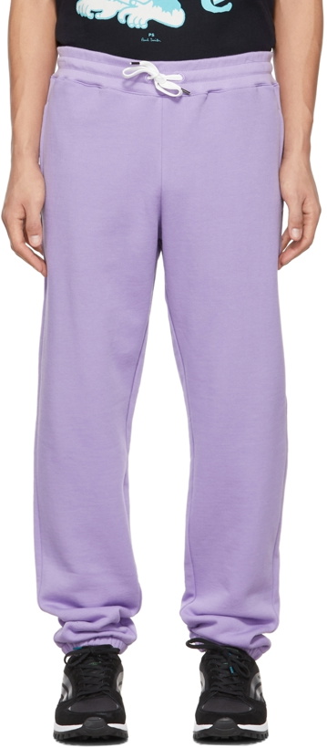 Photo: PS by Paul Smith Purple Flocked Happy Lounge Pants