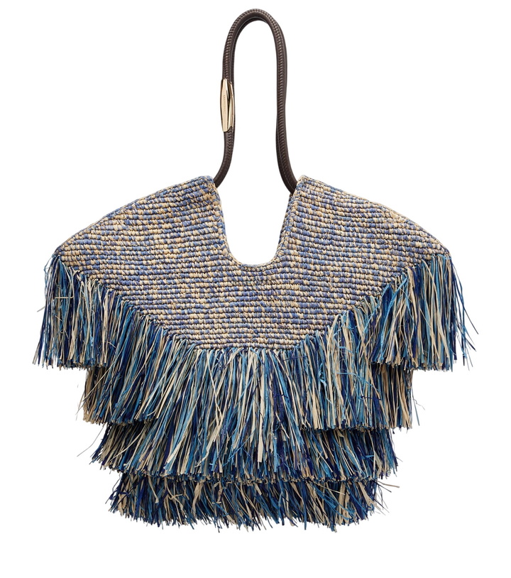 Photo: Zimmermann Goldentime Medium fringed raffia tote bag