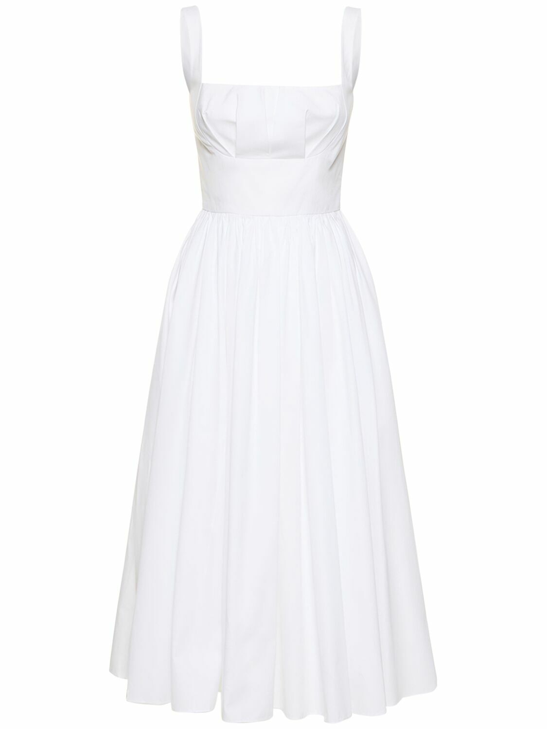 EMILIA WICKSTEAD - Terry Cotton Poplin Midi Corset Dress