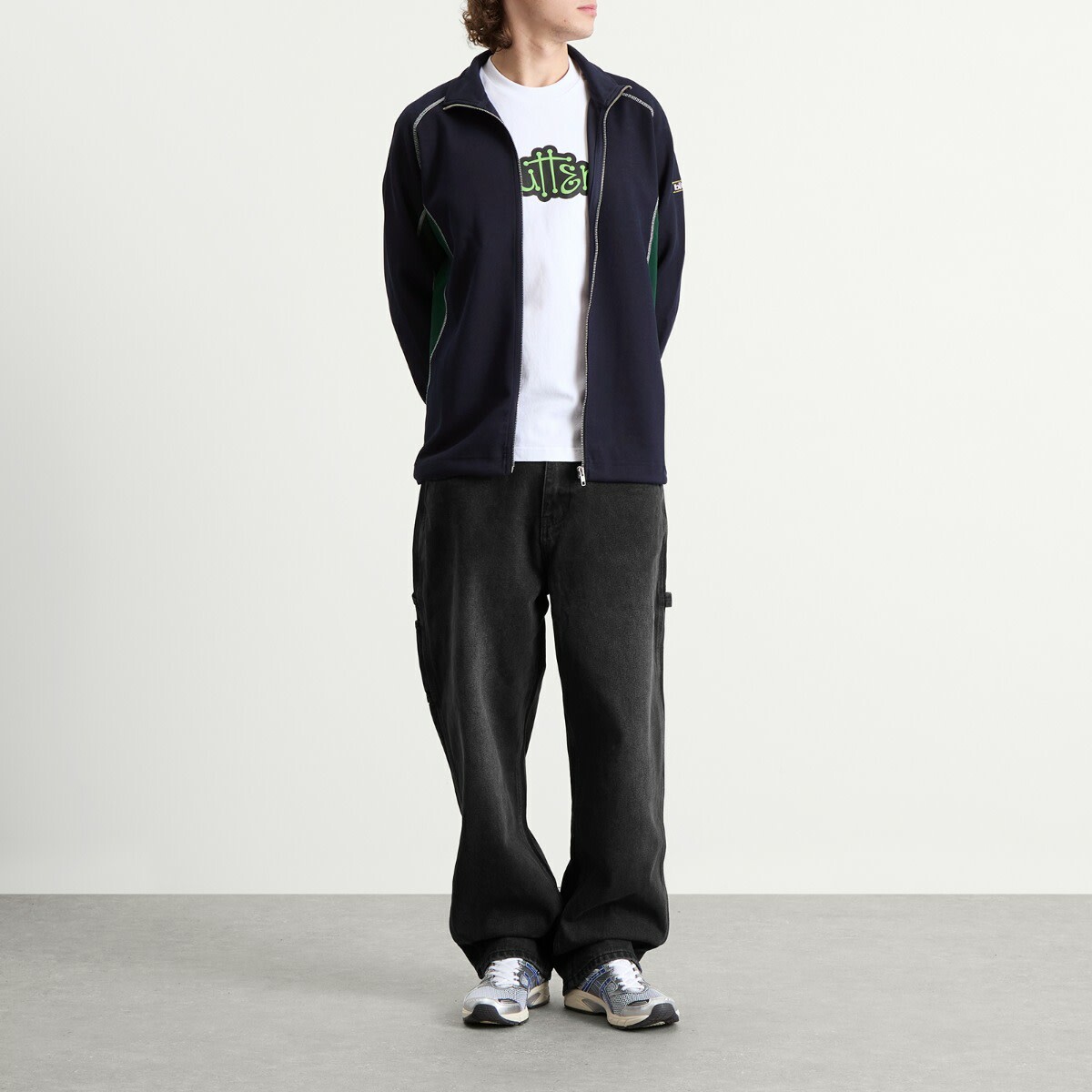 Butter Goods Men's Warped Track Jacket in Navy