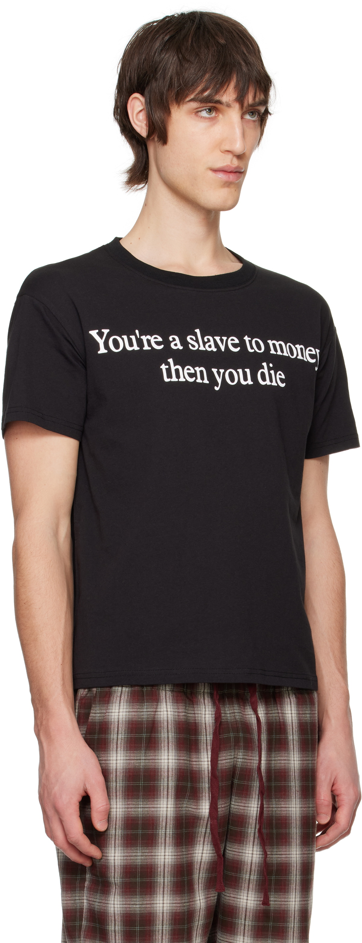 Praying Black Short Sleeve Print 'Slave' T-shirt