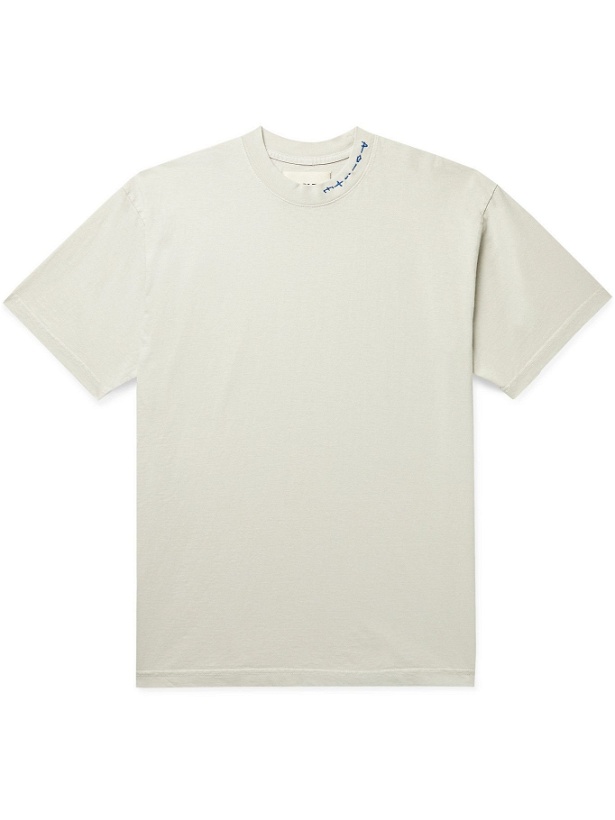 Photo: POLITE WORLDWIDE® - Balance Logo-Embroidered Printed Cotton-Jersey T-Shirt - Neutrals