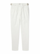 Rubinacci - Manny Straight-Leg Pleated Cotton-Twill Trousers - White