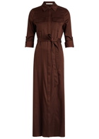 Alice + Olivia Chassidy Belted Stretch-twill Midi Shirt Dress Brown