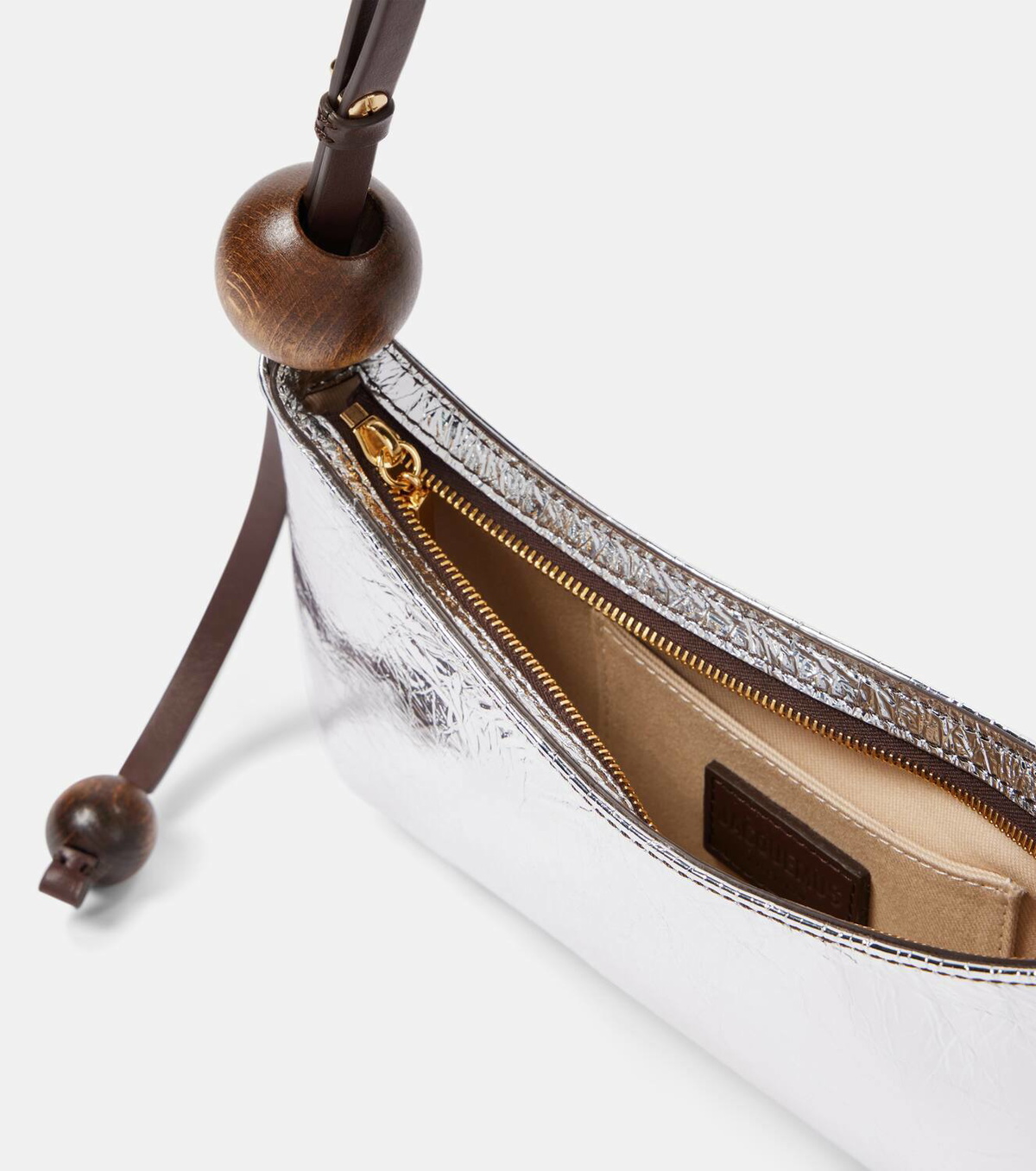 関税・送料込【JACQUEMUS】Le Bisou Perleメタリックショルダー Jacquemus Le Bisou Perle metallic leather shoulder bag Jacquemus