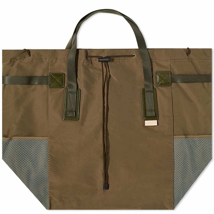 Photo: Hender Scheme Men's Functional Tote Bag in Khaki Olive