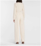 Fendi High-rise straight cotton-blend pants
