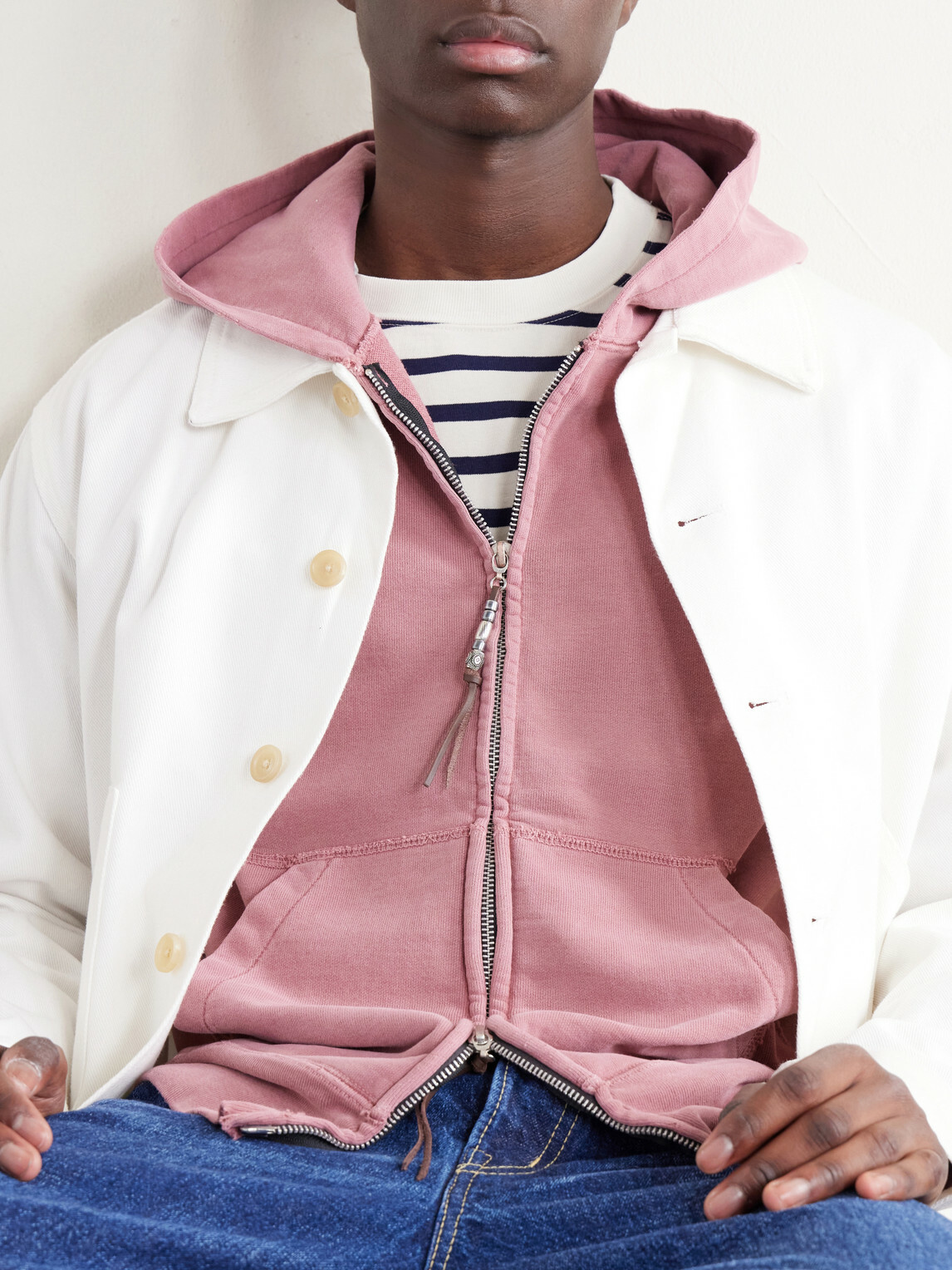 Remi Relief - Cotton-Jersey Zip-Up Hoodie - Pink