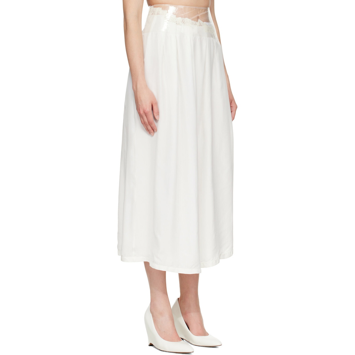 Maison Margiela Off-White Taped Midi Skirt