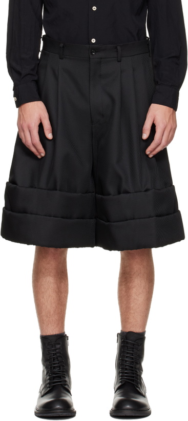 Photo: Comme des Garçons Homme Plus Black Polyester Kersey Shorts