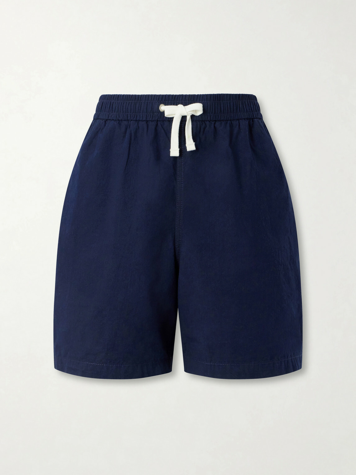 Drake's - Straight-Leg Cotton Drawstring Shorts - Blue