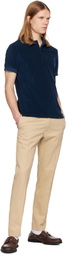 TOM FORD Navy Towelling Short Sleeve Polo
