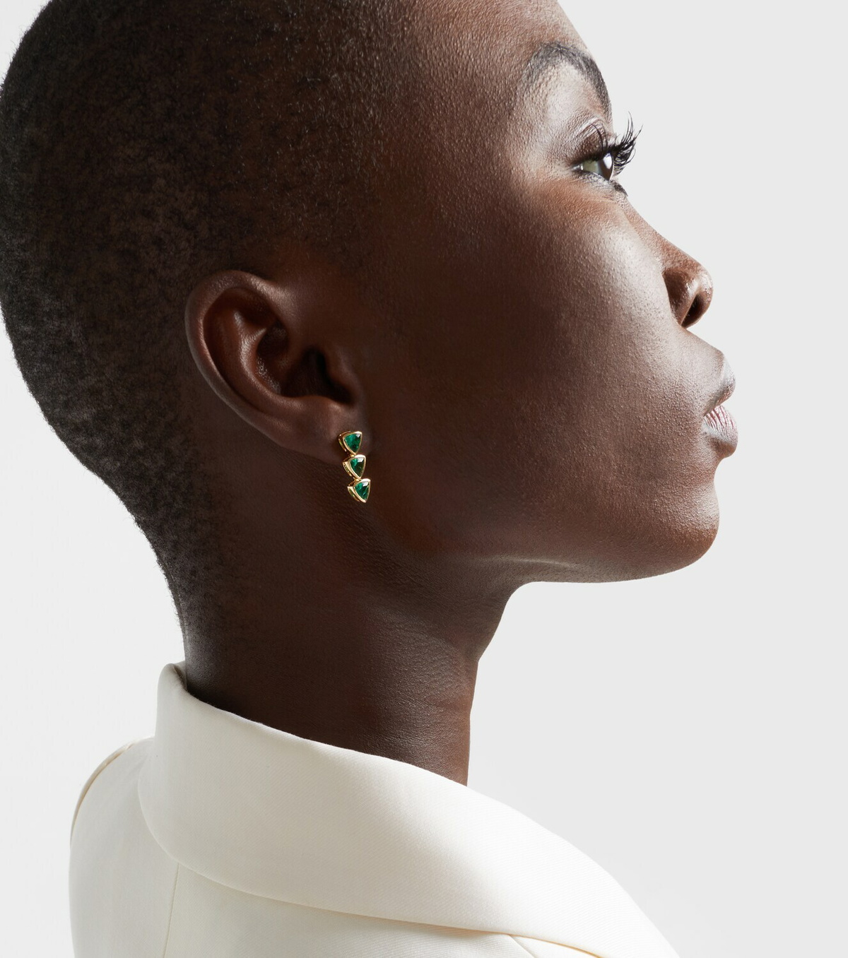 Anita Ko 18kt gold drop earrings with emeralds