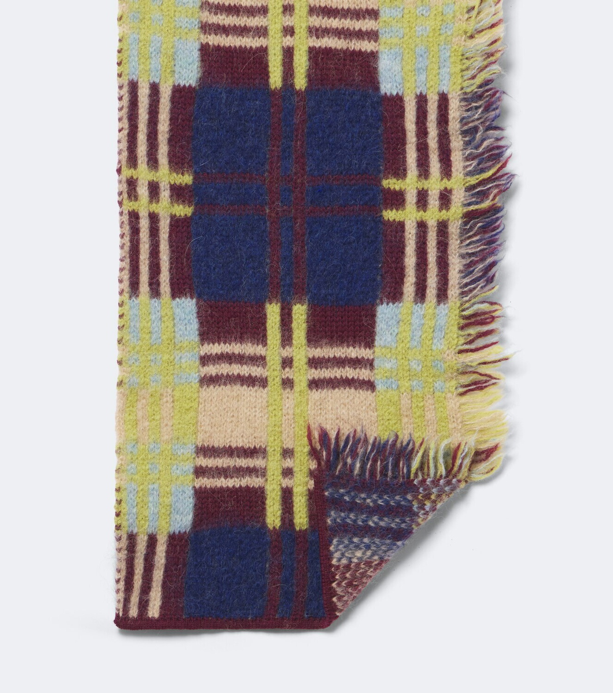 Dries Van Noten Checked fringed wool and alpaca-blend scarf