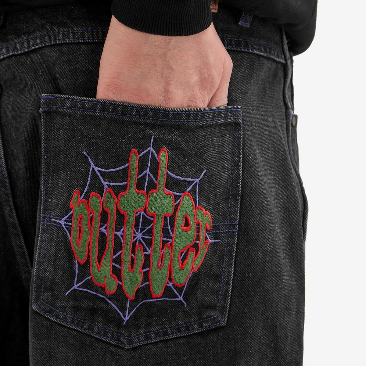 Butter Goods Men's Spider Baggy Denim Jeans in Washed Black Butter