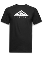 NIKE RUNNING - Trail Logo-Print Dri-FIT Cotton-Blend Jersey T-Shirt - Black - M