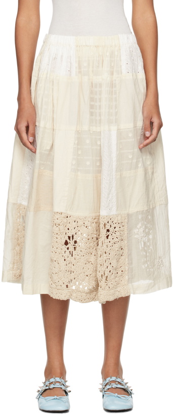 Photo: Tao Comme Des Garçons Off-White Patchwork Midi Skirt