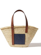 LOEWE - Paula's Ibiza Leather-Trimmed Woven Raffia Tote Bag