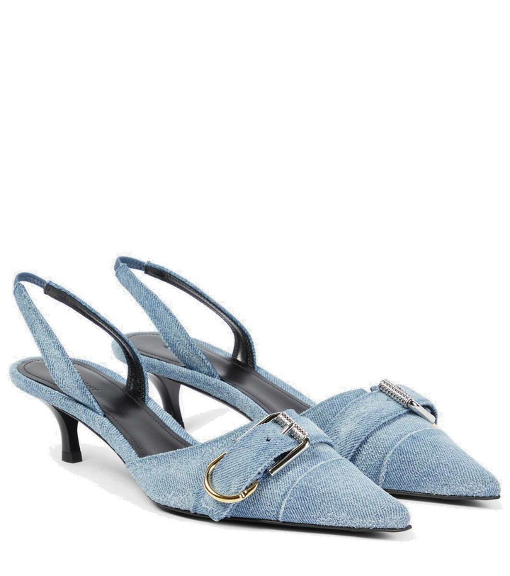 Photo: Givenchy Voyou denim slingback pumps